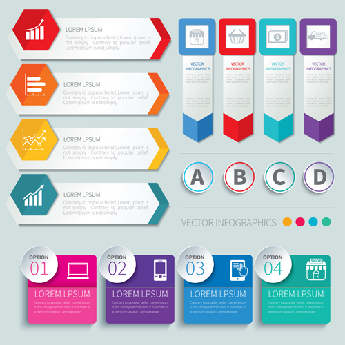 Numbered infographics with banners vector 04 numbered infographics banners   
