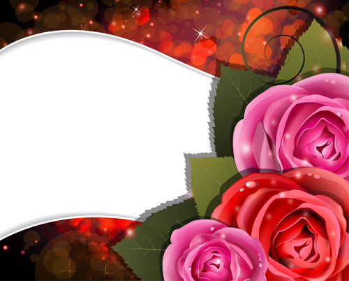 Roses with shiny background vector shiny roses background vector background   