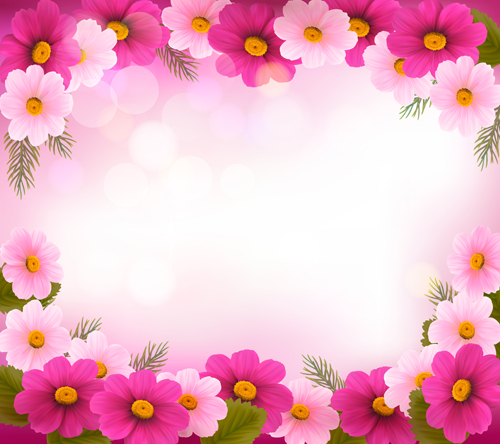 Beautiful flower frame vector graphics 01 vector graphics holiday flower colorful flowers colorful   