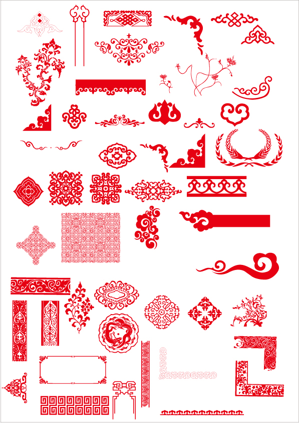 China style ornaments with frame vector ornaments ornament frame china   