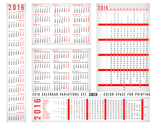 Simple 2016 grid calendar vector simple grid calendar 2016   