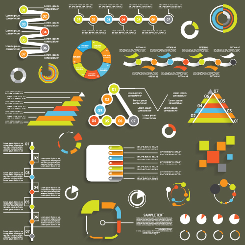 Infographic with diagrams elements design illustration vector 04 infographic illustration diagrams   