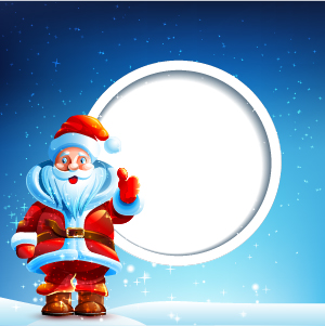 Blank round with santa background vector 01 santa background vector background   