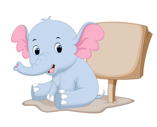 lovely cartoon elephant vector material 14 lovely elephant cartoon   