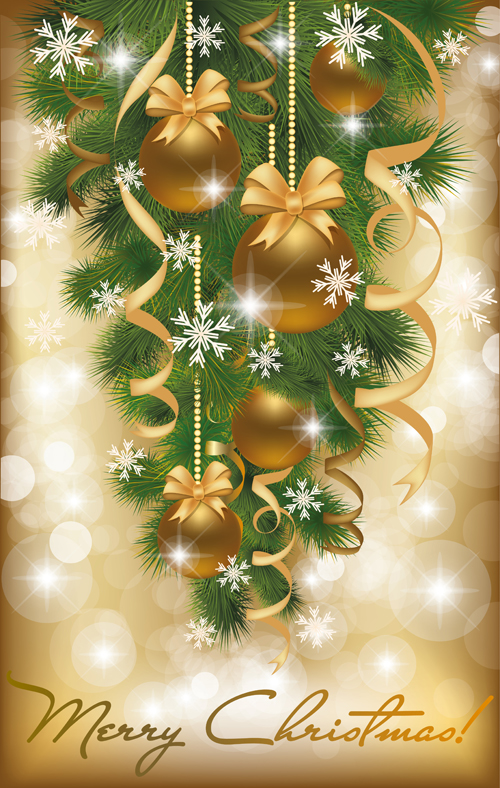 Set of Golden Xmas card design vector graphics 04 xmas golden card   