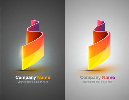 Colorful abstract company logos set vector 08 logos logo company colorful abstract   