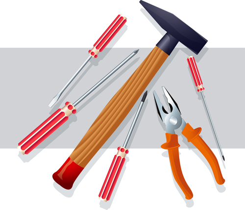 Realistic hardware tools vector graphic set 02 vector graphic tools realistic hardware   