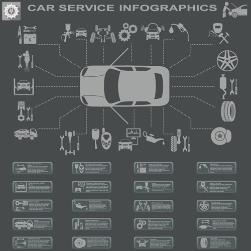 Creative car service infographics template vector 15 template infographic creative car   