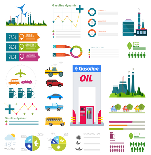 Gasoline oil with gas station infographic vector 02 oil infographic Gasoline gas station   