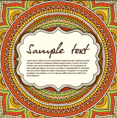 Vintage frame with ethnic pattern vector backgrounds 19 vintage pattern ethnic backgrounds   