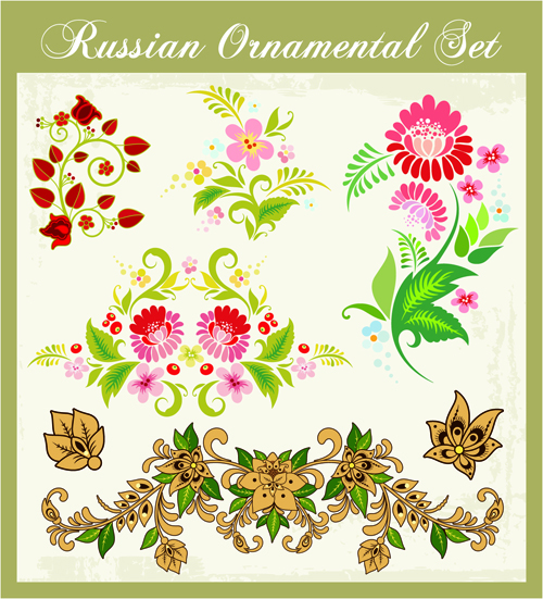 Beautiful russian style ornaments design vector 04 russian russia ornaments ornament beautiful   