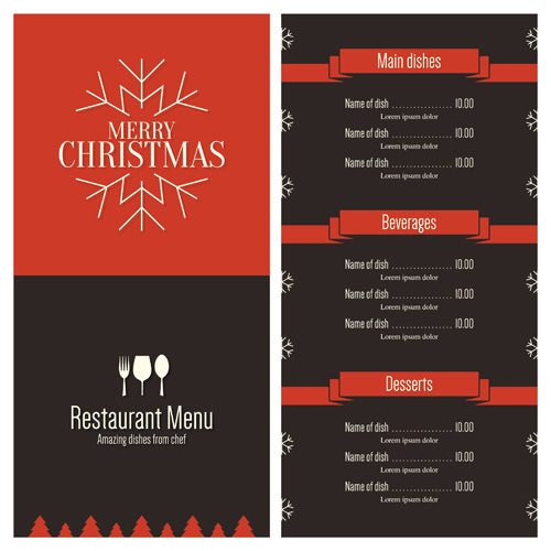 2016 Christmas restaurant menu vector material 02 restaurant menu material christmas 2016   