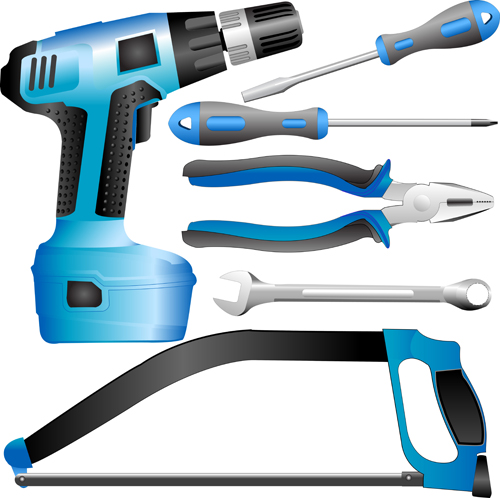 Realistic hardware tools vector graphic set 04 vector graphic tools tool realistic hardware   