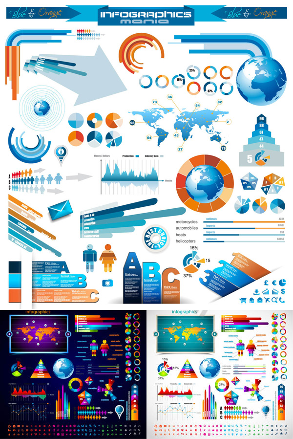 Color chart vector material world Statistical data statistical charts pyramid pie chart map of infographics infographicsearth infographics histogram   