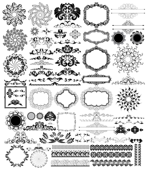 Ornaments elements border and frames vecor 04 ornaments ornament frames frame elements element border   