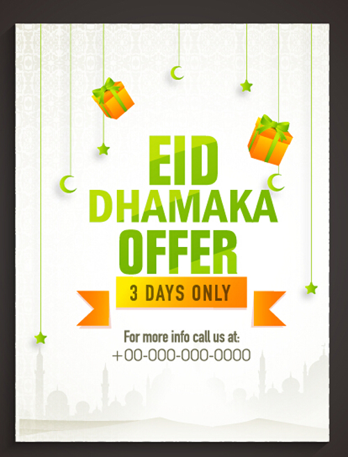 Eid special offer sale flyer vector set 06 special sale offer flyer   