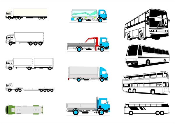 Truck with bus vector illustration truck illustration bus   