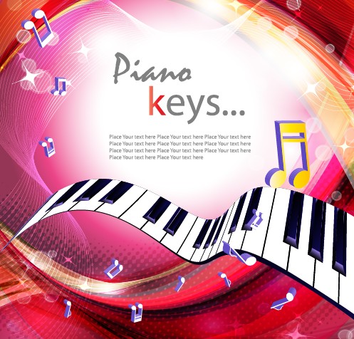 Set of Piano Backgrounds Vector graphics 02 piano   