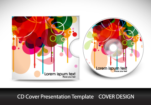 Colorful CD Cover presentation elements vector set 03 presentation elements element cover colorful cd   