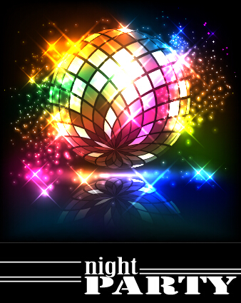 Disco night party neon background vector 10 party night neon disco background   