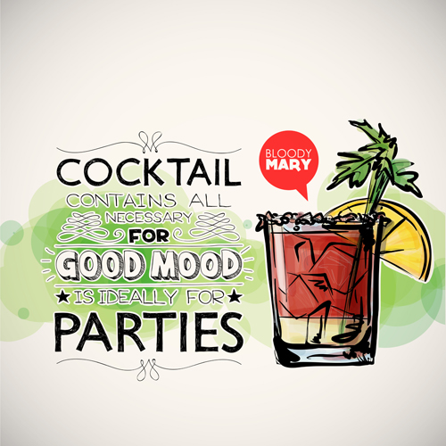 Cocktails parties hand drawing poster vector 05 poster Hand drawing cocktails   