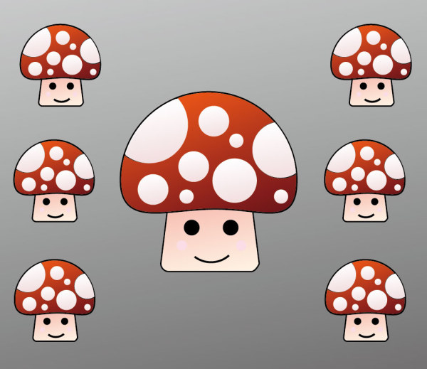 Amusing Cartoon Mushrooms vector mushrooms cartoon Amusing   