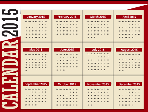 Grid calendar 2015 vector design 03 grid calendar 2015   
