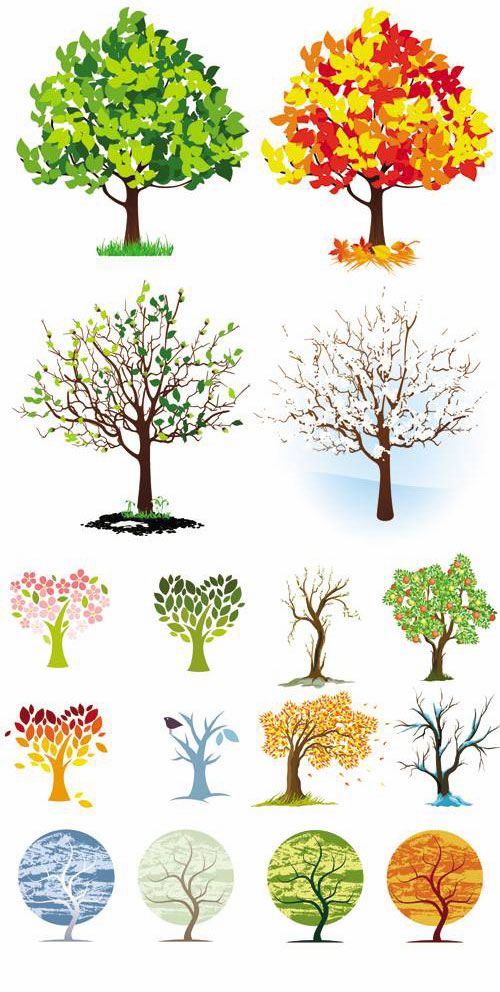 Different Shape Tree design vector tree Shape different   