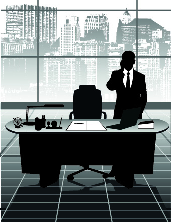 Vector Silhouettes of office work set 02 silhouettes silhouette office work office   