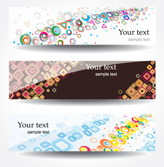 Set of Different Abstract Banners design vector 02 banner abstract   