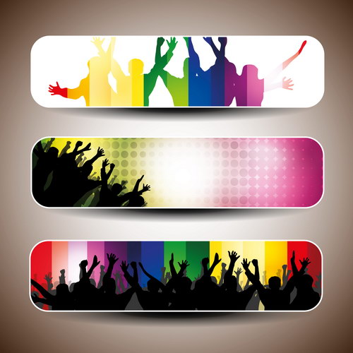 Party banners vector set party banners   