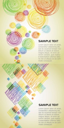 Geometric shapes with colored lines vector background pencils lines Geometric Shape colored   