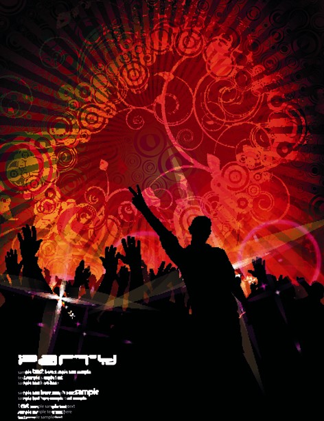 Music party grunge style flyer design vector 04 party music grunge flyer   