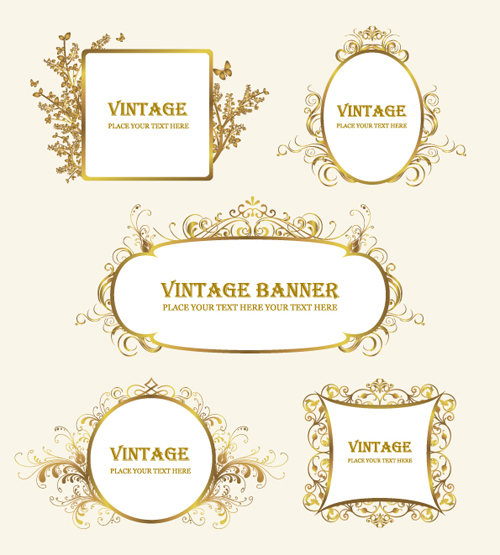 Retro decor Frames design vector 02 Retro font frames frame decor   