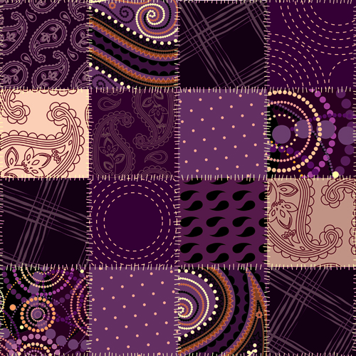 Set of Different Fabric patterns vector 01 patterns pattern fabric different   
