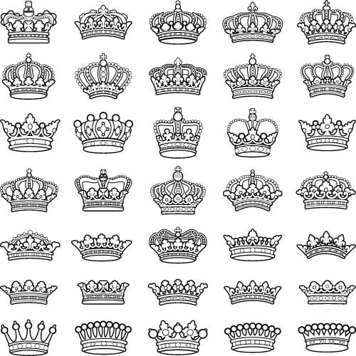Crown ornaments vector material 02 ornaments material crown   
