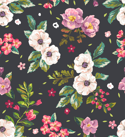 Retro flower pattern seamless vector 02 seamless pattern flower pattern flower   