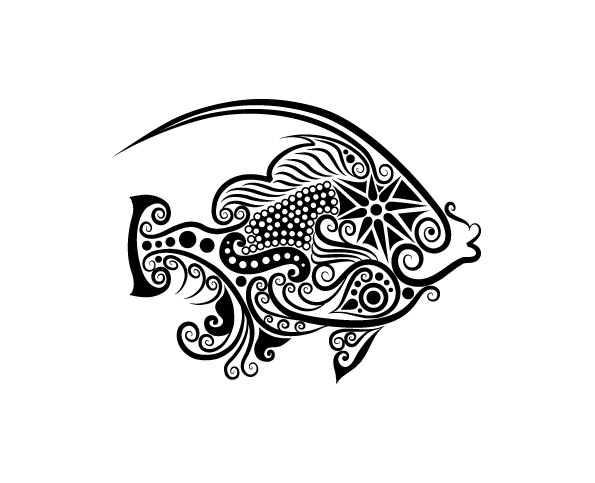 Vivid Hand drawn Fish Decoration Pattern vector vivid pattern hand drawn fish decoration   