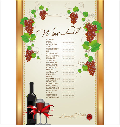 Wine menu list creative vector 02 wine menu design creative   