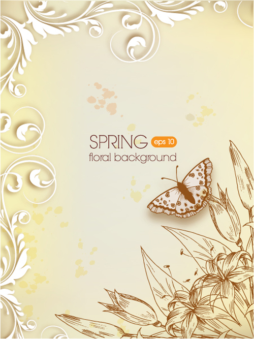 Vector Floral background art set 20 Vector Background floral background floral   