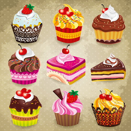 Tasty cupcakes vector icons design Vector Icon Tasty icons icon cupcake   