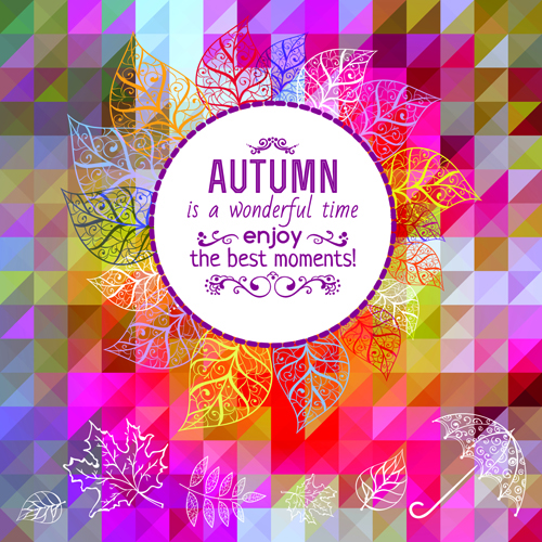 Geometric polygonal with autumn background vector 03 polygonal geometric background vector autumn background autumn   