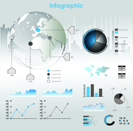 Infographic and elements vector set 03 infographic elements element   