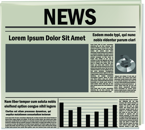 Creative newspaper design elements vector set 03 newspaper element design elements creative   