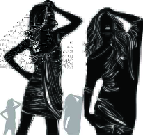 Beautiful girls silhouette design vector material 01 vector material silhouette material girls girl beautiful   