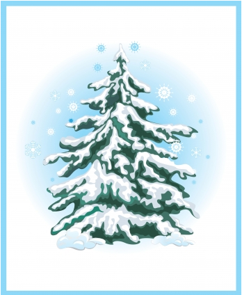 Simple Christmas tree with snow vector snow christmas tree christmas   