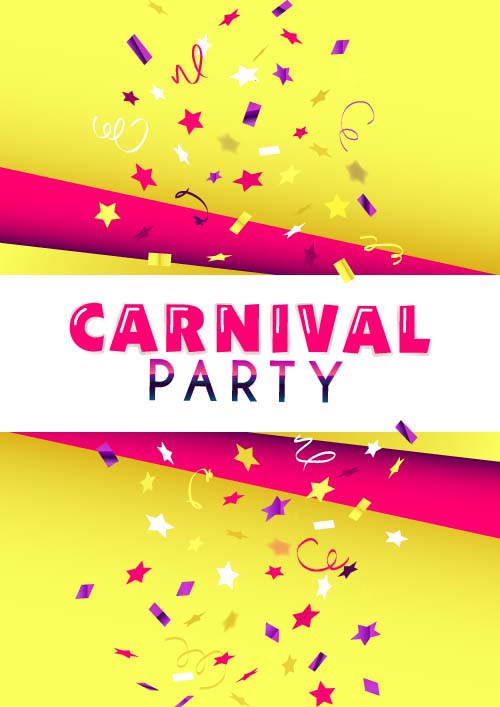 Carnival party poster with confetti vector 02 poster party confetti carnival   