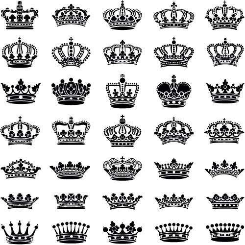Crown ornaments vector material 04 ornaments material crown   