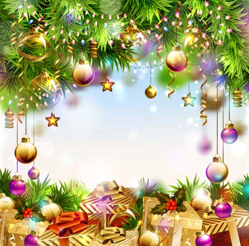 2016 christmas gift with baubles background vector christmas baubles background 2016   