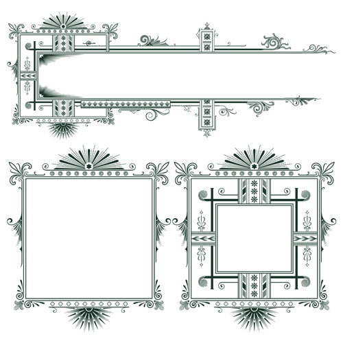 Classical Europe styles frame with borders vectors 01 frame Europe classical borders   